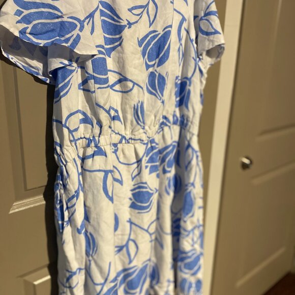 Lane Bryant Short Flutter Sleeve Square Neck Tie-Back Top Dress - Size 24 - Picture 8 of 9